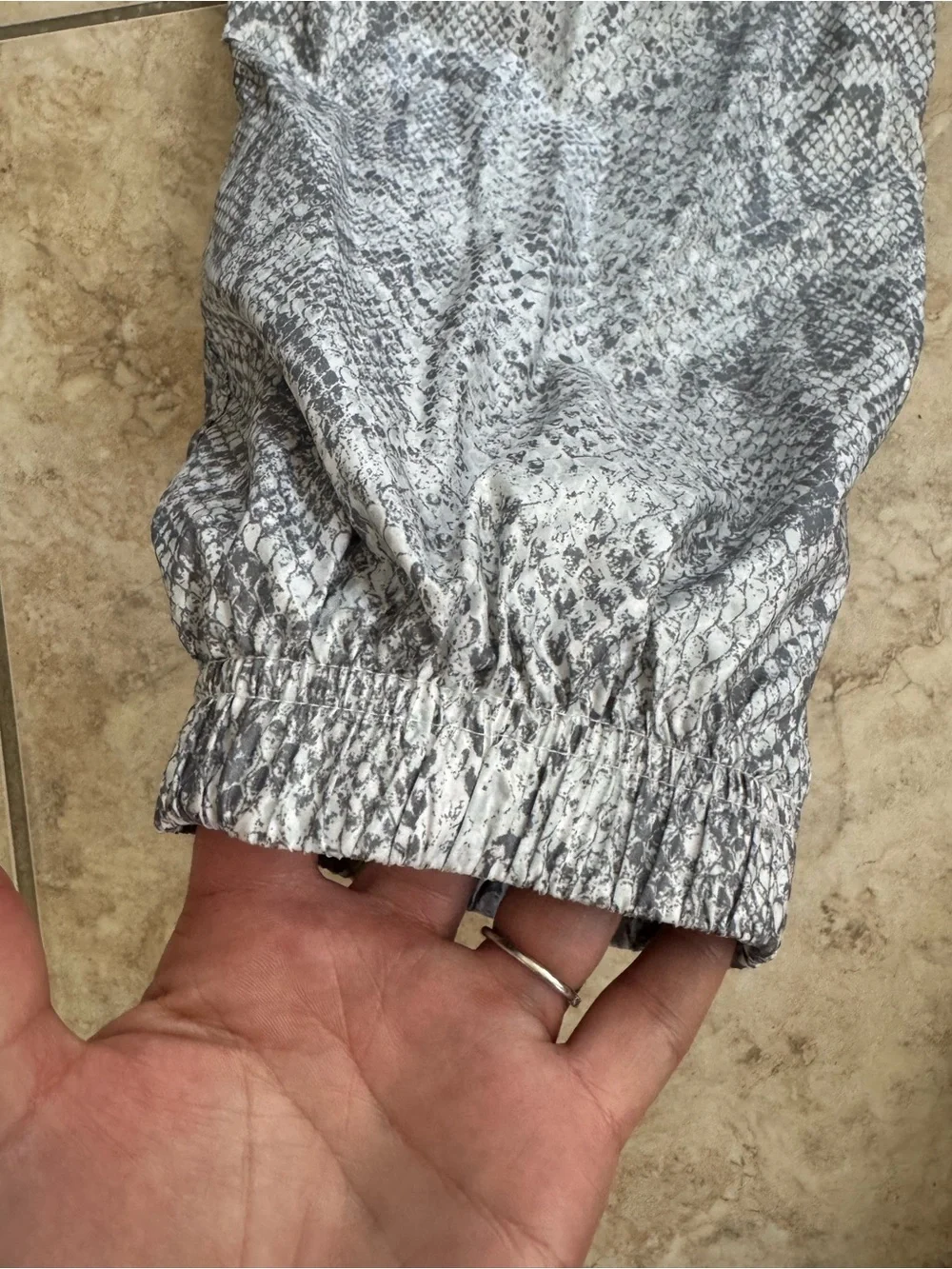 Nike Kids Gray Snake-Print Joggers with Black Swoosh